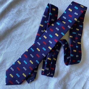 Batman Youth Colorful Bat Signal 100% Silk Tie Boys Purple Standard